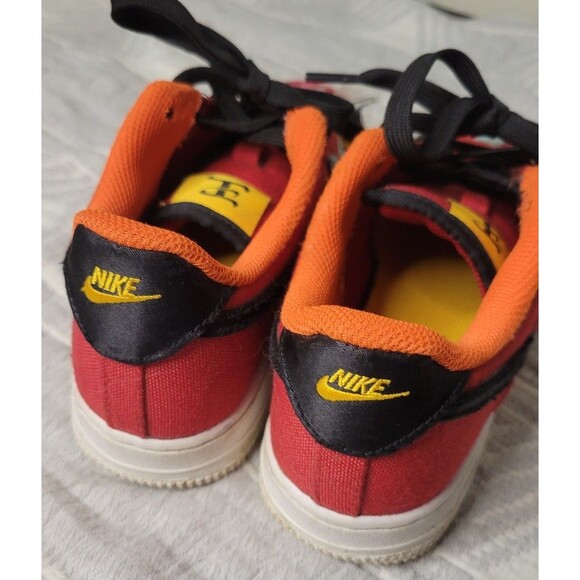 Nike Air Force 1 Low “Year of the Tiger” Kids 3Y Red Canvas Cat Face Sneakers - Picture 3 of 10